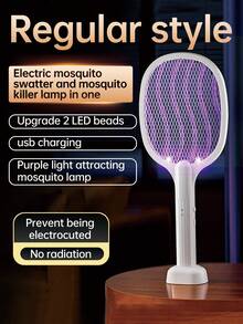Portable Automatic Electric Mosquito Swatter,Usb Rechargeable Mosquito Swatter For Home Use,With A Base, Suitable For Rooms, Homes, Offices, And Camping.Kill Mosquitoes, Flies, Fruit Flies And Flying Insects - Multicolor - View 3