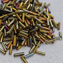 600 Pcs 2*7mm Magic Glass Beads DIY Cross Stitch Beaded Material Bracelet Necklace Accessories