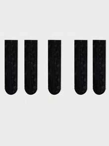 1双/5双女夏季超薄碎花透明冰玻璃丝长筒韩版蕾丝中筒水晶袜洛丽塔袜 - 彩色 - 查看 6