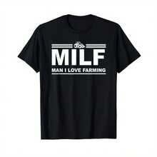 Good Quality MILF Man I Love Farming Shirt Farm Farmer Tractor Lover T-Shirt - Black - View 1