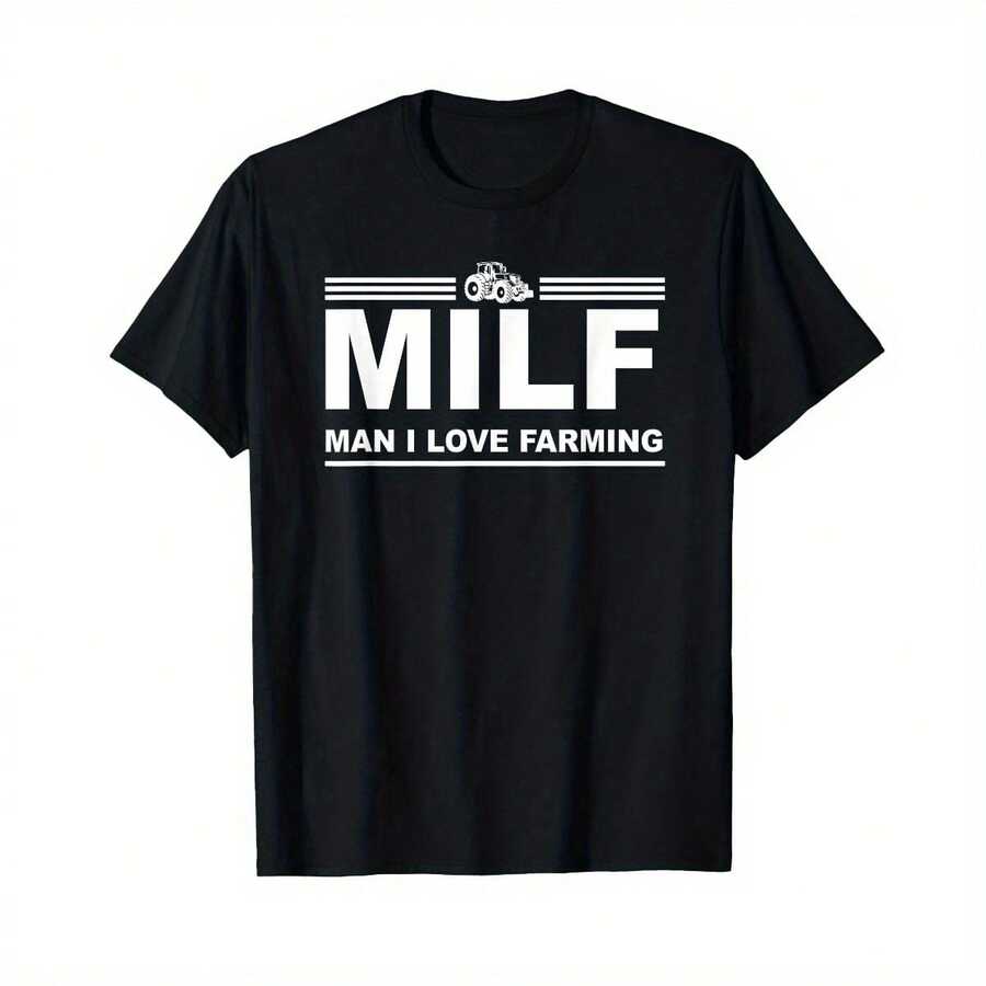 Good Quality MILF Man I Love Farming Shirt Farm Farmer Tractor Lover T-Shirt - Black - View 1