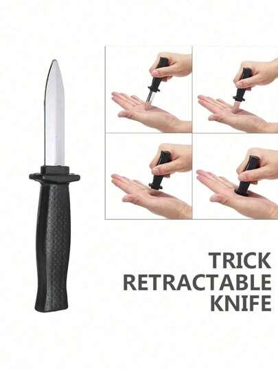 قطعة واحدة من دعائم الألعاب النكتة سكين بلاستيك قابل للانكماش ، دعائم النكتة مخيفة، حيلة مضحكة