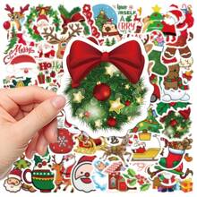 50pcs/Pack Christmas Stickers - Santa Claus Holiday Stickers, Reusable Stickers For Water Bottles, Laptops, Skateboards, Vibrant Aesthetic Doodle Set For Journals, Scrapbooks, Party Supplies, Ideal For Winter, New Year