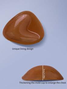 Double-Sided Sticky Bra Adhesive Bust Pad Push Up Bra Inserts, Invisible, Reusable One Second Lift - Brown - View 5