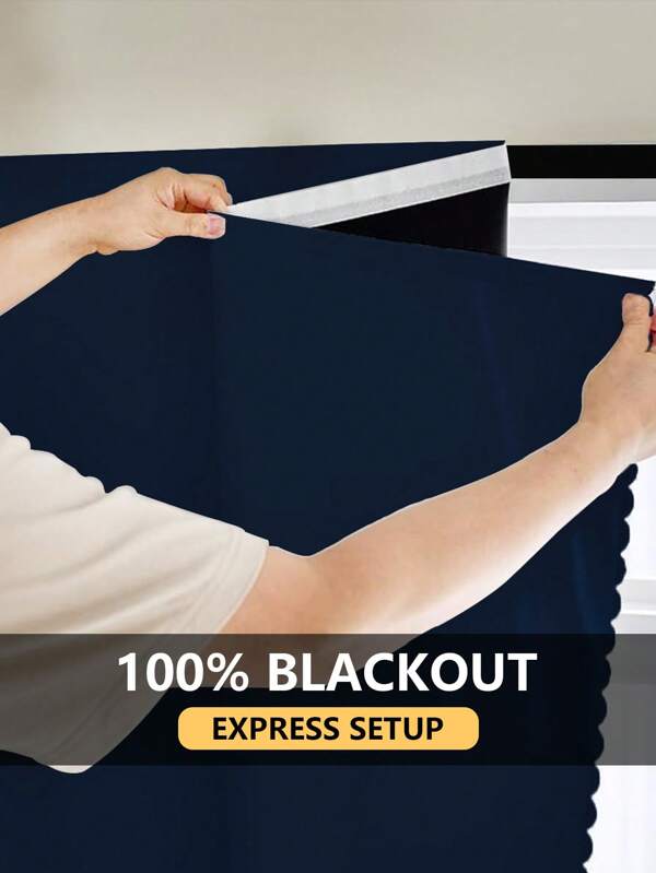 1 pieza Cortina opaca autoadhesiva y portátil al 100%, tela parasol sin necesidad de taladrar, adecuada para ventanas, puertas, dormitorios, sótanos - aislamiento térmico, oscurecimiento de cortinas de cocina, para uso en todas las estaciones