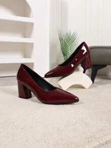 Petites chaussures style rétro Babies pour femme, nouvelle mode de printemps à talons hauts, style coréen à bout carré de couleur unie avec gros talon, élégantes