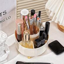1 件粉色/米色 PP 材质倾斜设计化妆品收纳盒，高端桌面化妆刷架，可旋转梳妆台收纳盒，浴室装饰，办公室，母亲节，情人节礼物浴室配件 - 彩色 - 查看 6