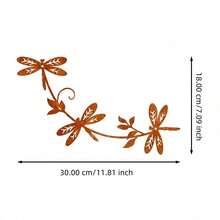 1PC Rusty Metal Dragonfly Wall Art Decor, Easy-To-Install Wrought Iron Decoration, Cross-Border American-Style For Garden Fence, Ideal For Indoor Outdoor Use, Perfect Housewarming Home Decor Gift - Rust Brown - View 10