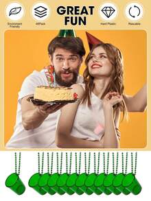 Reusable Custom Shot Glass Necklace – Clear Mini Party Cup, Personalized Beaded Shot Cup, Custom Text Shot Cup, Easy To Clean Shot Necklace, Non-Disposable Shot Glass, Graduation Party Favor, Wedding Shot Cup Gift, Bachelorette Party Cup, Birthday Favor Necklace Easy-To-Clean Graduation Favor, Colorful Party Accessory For Bachelorette, Wedding, Or Birthday - 多色 - 查看 4