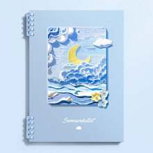 Thick Loose-Leaf A5/B5/A4 Size Notebook Oil Painting Scenery Coil Student Notebooks 60 Pages Cute Notebook With Detachable Pages For School, Journaling, School Supplies,Back To School