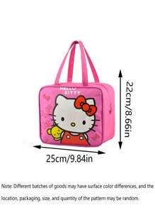Sanrio 1Pc Hello Insulated Kitty Lunch Bag Cute Thick Waterproof Tote Lunch Box Cartoon Bento Bag With Thermal Insulation For Outdoor Activities Travel Camping(Some Parts May Be Random), School Supplies,Back To School