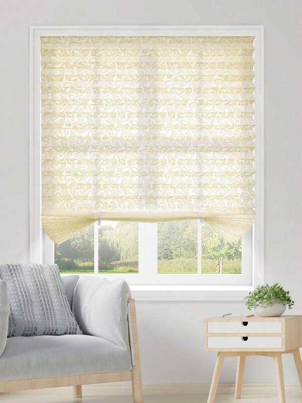 Verdunkelungsvorhänge mit Blume Muster, einfache Installation - abnehmbarer plissierter Fenstervorhang mit Spannstange, tragbare abdunkelnde Rollos für Schlafzimmer Wohndekoration (61x180cm & 91x180cm)