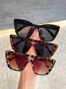 3 piezas gafas de moda estilo ojo de gato para mujer, ideales para viajes diarios, fotos, vacaciones de verano en la playa, actividades al aire libre y viajes.