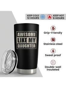 Best Dad Ever Dad Nutrition Facts, 20 OZ Stainless Steel Insulated Tumbler Mug With Lid, Travel Outdoor Sport Office, Gift For Father's Day Birthday Christmas - 爸爸3 - 查看 3