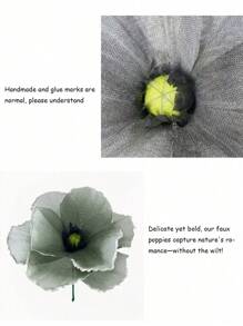 1 Peça Flores de Papoula Artificiais para Decoração, Papoulas Falsas Realistas DIY, Decoração de Casamento, Casa e Festa, Hastes Florais Leves
