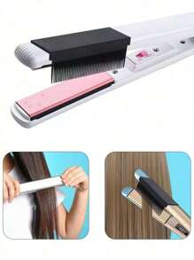 1 Piece Of Hair Straightener (The Product Is Made Of Plastic, And It Is Used On The Straight Clip With Black Glue, Which Is Very Firm), Suitable For Rectangular And Square Hair Straightener, Not Suitable For Circular Hair Straightener, High-Temperature Modeling Flat Iron Comb, Self-Adhesive Hair Straightener Accessories