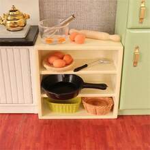 10pcs Miniature Realistic Kitchen Accessories Model Set, Including Hand Mixer, Rolling Pin, Frying Pan, Etc. - Multicolor - View 2