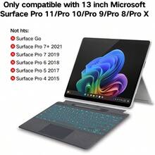 Surface ペン付き Surface Pro11 Pro10 Pro9 Pro8 ProX キーボード タッチペン付き Surface Pro 11 10 9 8 X 対応 13 インチ タッチパッドand 7色バックライト搭載 Surface キーボード US英語配列 磁気ペンスロット ペン2収納可能 サーフェス ペン スタイラス付き 薄型 軽量 グレー - グレー - チェックする 2
