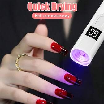 1 pièce Lampe de manucure LED mini portable avec affichage de charge Rechargeable Étanche Convient pour la maison, le salon, les outils, le magasin de manucure professionnelle Lampe de polymérisation