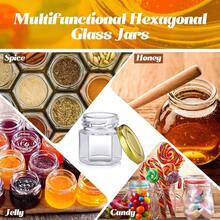 4个45毫升迷你玻璃密封罐，六角钻石隔层瓶，蜂蜜罐/梅森罐，带螺旋盖，适用于食品包装、DIY工艺品、婚礼礼物等。 - 彩色 - 查看 5