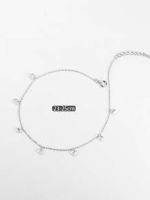 ELSEDES 1 pieza Tobillera/Cadena para el Body mínimalista y única, hecha a mano de plata de ley S925, con forma geométrica incrustada de rhinestones, destacando un encanto distintivo, joyería de alta calidad adecuada para atuendos diarios y de fiesta de mujeres