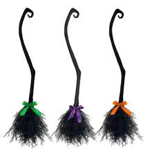 1 peça decoração de vassoura de bruxa para festa de fim de ano cosplay fantasia de plástico acessórios de vassoura mágica de bruxa halloween