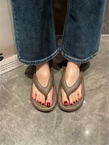 Unisex Summer Flip Flops, Anti-Slip Soft Sole Outdoor Beach Thong Sandals, Suitable For Couples