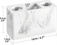 Toothbrush Holder, 3 Slots Electric Toothbrush And Toothpaste Holder, Bathroom Countertop Storage Bathroom Accessories Toothbrush Stand For Vanity Counter Organizer Caddy - Gravel White
