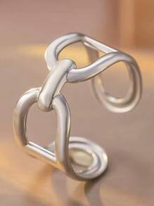1pc Fashionable C-Shaped Finger Ring, Simplistic Elegant Letter D Ring For Daily Wear, New Product