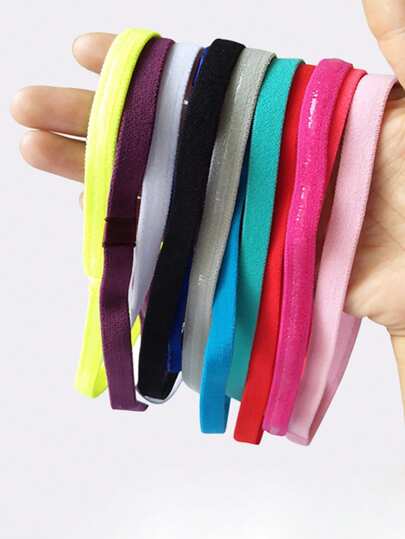 Multiple Use Thin Headbands For Women Men Elastic Stretchy Skinny Headbands Sports Hair Bands With Silicone For Woman Man Girls Boys Teen