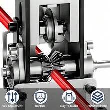 Manual Wire Stripping Machine Portable Adjustable Copper Cable Stripper 1mm To 21mm Hand Crank - Ergonomic Handle, Safety Lock & Durable Metal Construction For Professional Electricians & DIY Projects With Sleek Robust Industrial Look - Silver - View 2