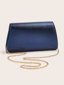 闪亮、耀眼、奢华、迷人、优雅、精致的大号女士手拿包、晚宴包、派对手提包，配有可拆卸链条肩带，适合婚礼、派对、舞会等场合，采用天鹅绒材质，时尚优雅，适合女孩、女士、大学生、年轻职业女性和上班族。 - 藍色 - 查看 5