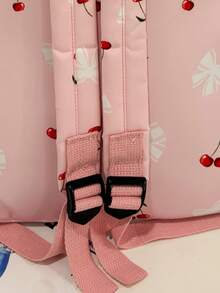 1 Balo học sinh họa tiết nơ/anh đào đơn giản có ngăn đựng máy tính xách tay, chất liệu nylon dung tích lớn, ý tưởng balo đa năng dùng hàng ngày cho bé gái/sinh viên đại học/quý cô/sinh viên mới tốt nghiệp/du lịch/trở lại trường - Hồng - Xem 13