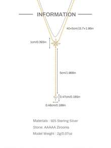 1 件 S925 纯银 Y 形钻石锁骨项链女士生日礼物珠宝 - 金色 - 查看 8