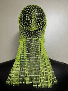 1 peça 45 cm Bandana para cabelo feminino, lenços de com strass para chapéus, lenço de rede de pesca