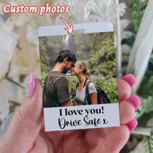 1PC Customized Photo Car Hanging Decoration - Personalized Car Rearview Mirror Hanging Tag, Can Upload Couple/Parent-Child/Family Photo Pictures As Wedding Anniversary, Birthday Gift Or Family Commemoration, Creative Car Interior Pendant, Preferred Gift For Couples And Families On Holidays.