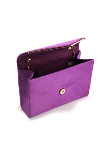 Glitter Women Clutch Purple Color Fashion Lady Evening Bags Party Wedding Chain Shoulder Envelope Design Shoulder Box Purse With Elegant Rhinestones Necklace Earrings Jewelry Set For Wedding Bridal