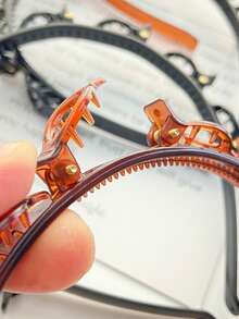 2 件女士编织头带发饰套装，简约时尚可爱女孩树脂材质多层镂空编织头带刘海夹发箍，适合日常通勤装，发髻固定，不会损坏头发，蝴蝶结配饰，女士发带头带，发饰，