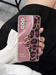 Funda de teléfono a prueba de golpes con borde perforado de precisión y estampado de leopardo rosa y serpiente para iPhone 14, iPhone 14 Pro, iPhone 14 Pro Max, iPhone 13, iPhone 13 Pro, iPhone 13 Pro Max, iPhone 11, iPhone 11 Pro Max, iPhone 12, iPhone 12 Pro, iPhone 12 Pro Max, iPhone XR, iPhone 7/8, iPhone XS, iPhone 15, iPhone 15 Pro, iPhone 15 Pro Max, iPhone 16, iPhone 16 Pro, iPhone 16 Pro Max