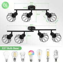Retro Iron Pendant Light, Rotatable Ceiling Lamp, E27/E14 Bulb, Suitable For Living Room, Dining Room, Bedroom, Kitchen, Hallway, Coffee Shop, Art Gallery, 85-265V - Rotatable Iron Cage Chandelier - View 9