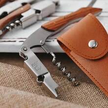 1 Piece Of Personalized Custom Wooden Handle Bottle Opener, Laser-Engraved Bottle Opener, Engraved Wedding Gift Prepared For Groomsmen, Bride's Father, And Ushers, Employee Gift, Party Gift, Wine Bottle Opener - Wooden-handled Corkscrew Bottle Opener - View 4