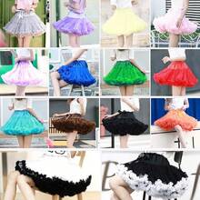 Womens 3-Layered Pleated Tulle Petticoat Tutu Puffy Party Cosplay Skirt - Màu vàng - Xem 6
