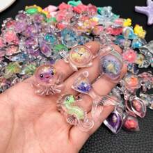 10/20/30pcs Random Mix Ocean Animal Resin Charms Cute Cartoon Sea Animal Pendants Sea Creature Charms Lovely Marine Life Hang Ornament For DIY Crafts Earring Necklace Keychain Jewelry Making