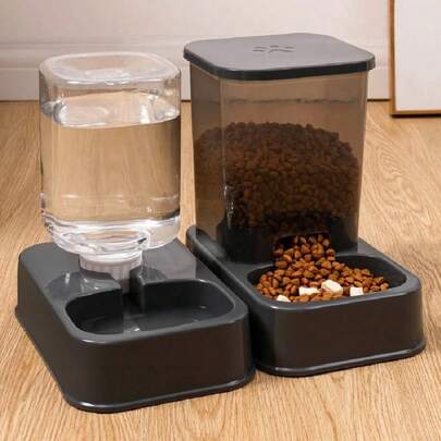 1 Set Of 1200ml Pet Water Dispenser And 0.75kg Pet Feeder, Can Be Used Separately, Auto Water & Food Supply, Easy To Clean, Suitable For Cats, Dogs, Rabbits, Squirrels And Other Medium-Small Pets, Birthday Decor, New Year & Valentine's Day Gift