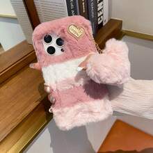 可爱毛绒心形手机壳，兼容苹果 16 Pro Max、11/12/13/14/15/16 Pro Max、三星 Galaxy S25/S22/23/24+、A04/A05/A14/A15/A24/A25/A34/A54S、OPPO、vivo、红米 Redmi 13C+、红米 Note 14/13C/12/11 Pro，以及荣耀手机。防水、防震、防摔、防刮。 - 粉色 - 查看 4