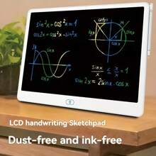 16-Inch Large LCD Writing Tablet, Includes Erasable Electronic Doodle Board - Portable Drawing Board Suitable For Teenagers And Adults, Great For Home, Office, School - Ideal Holiday Gift, School Supplies, White PVC Material, Battery-Powered (Non-Rechargeable)
