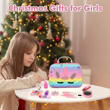 24 Pieces Kids Cosmetics - Girls Kids Makeup Set, Girls Washable Makeup Set, Cosmetic Set For Little Girls Over 3 Years Old, Christmas Gift, Birthday Gift. - 混合色 - 查看 8