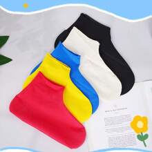 1 Pair Reusable Silicone Shoe Covers, Waterproof, Anti-Slip, Thickened, Durable, Portable, Odorless, Suitable For Both Men And Women (Slight Residues May Remain From The Manufacturing Process, Which Is A Normal Phenomenon And Does Not Affect The Use)