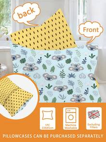 Thiết kế họa tiết 1/2PCS, có hình ảnh chú gấu túi dễ thương và cây cối làm chủ đạo Bộ chăn ga gối đệm cho bé (1 vỏ gối + 1 vỏ chăn) Không kèm ruột - Nhiều màu - Xem 4