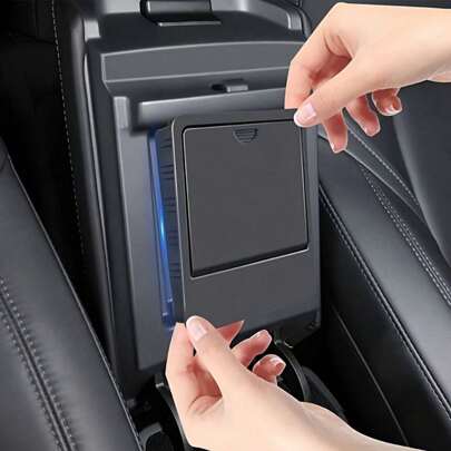 Car Central Control Storage Box, Press Switch, Suitable For Tesla For Model 3 For Y 2017-2023 Hidden Armrest Box Storage Box, Car Interior Accessories